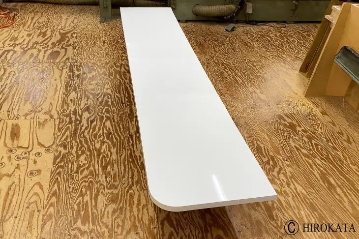 対面キッチンカウンターテーブル(鏡面白)のオーダーメイド