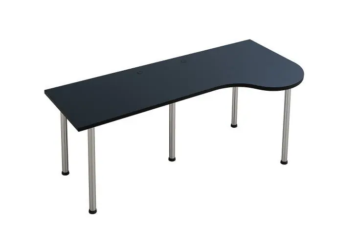 病院・医院向け 診察デスク天板（壁付け・曲線デザイン）