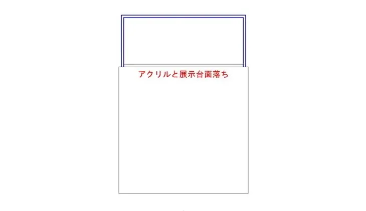 アクリルケースと展示台画像
