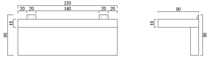 洗面所の壁に取り付ける棚図面